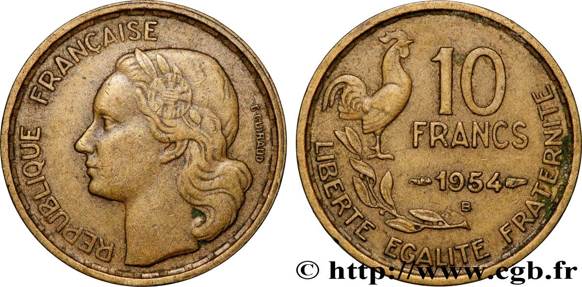 10 francs Guiraud 1954 Beaumont-Le-Roger F.363/11 XF 