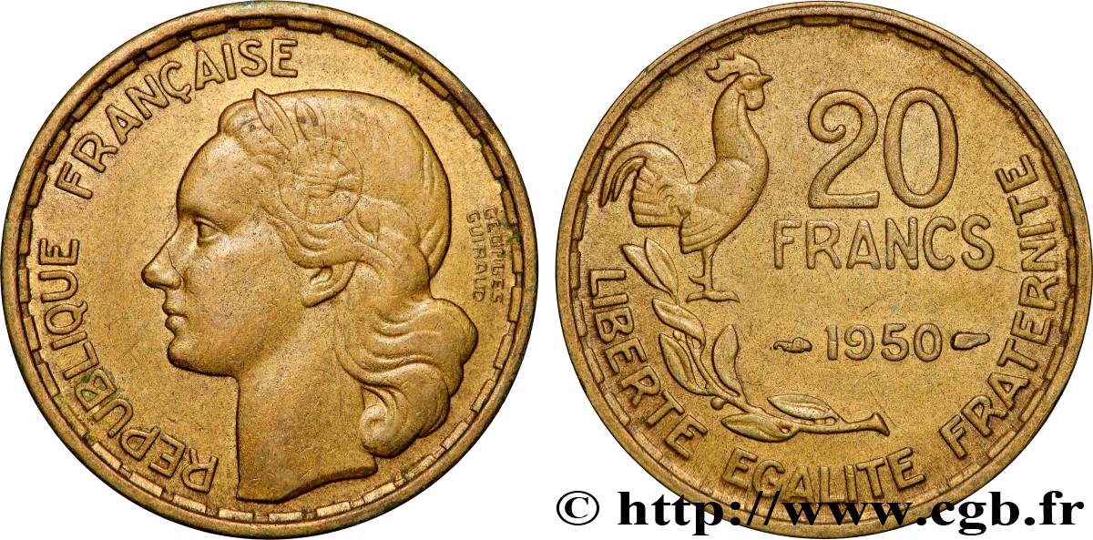 20 francs Georges Guiraud 1950  F.401/1 SUP 
