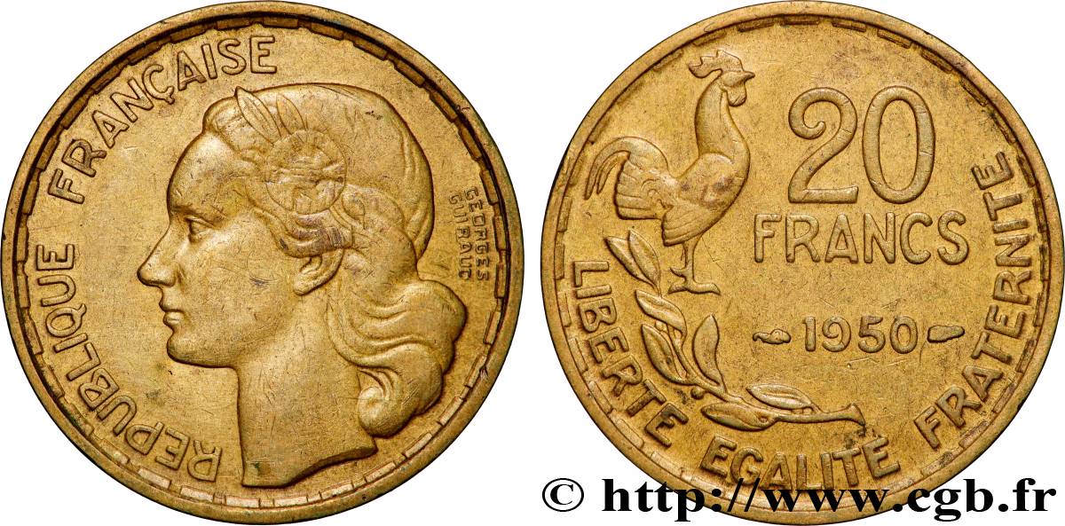 20 francs Georges Guiraud 1950  F.401/1 TTB+ 
