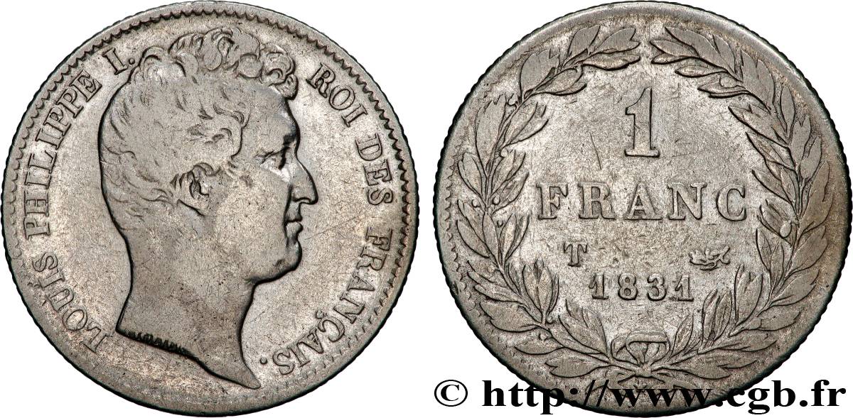 1 franc Louis-Philippe, tête nue 1831 Nantes F.209/11 TB 