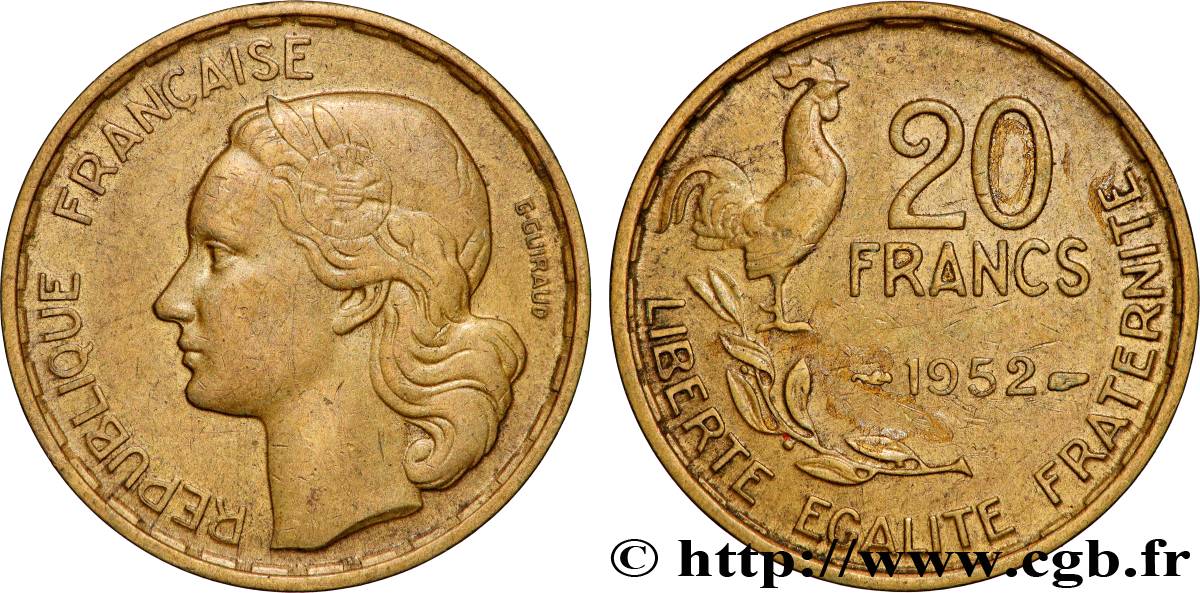20 francs G. Guiraud 1952  F.402/9 SPL 