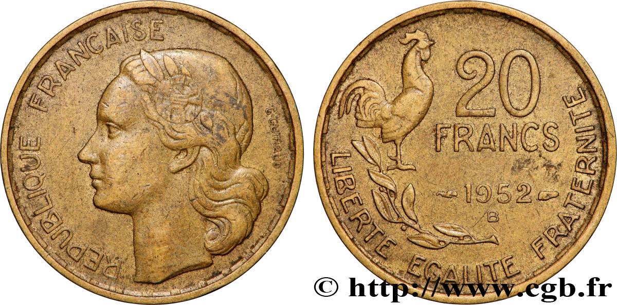 20 francs G. Guiraud 1952 Beaumont-Le-Roger F.402/10 AU 