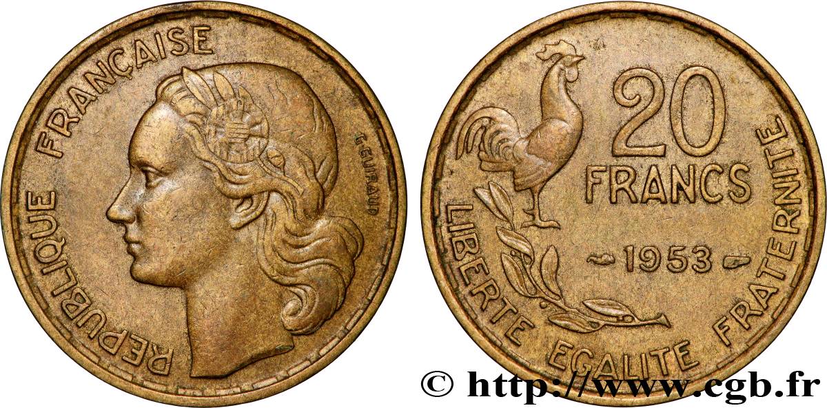 20 francs G. Guiraud 1953  F.402/11 AU 