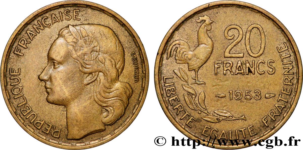 20 francs G. Guiraud 1953  F.402/11 AU 