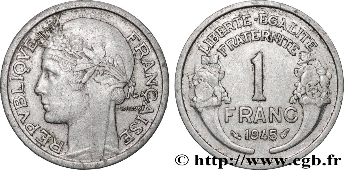 1 franc Morlon, légère 1945  F.221/6 TTB+ 