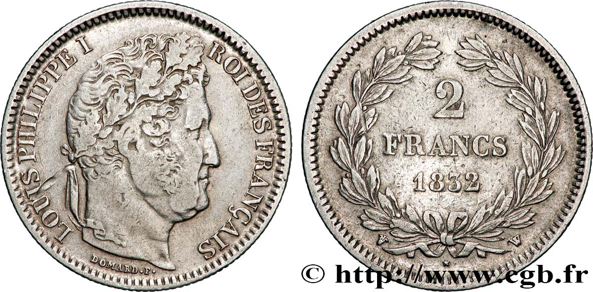 2 francs Louis-Philippe 1832 Lille F.260/16 TB+ 