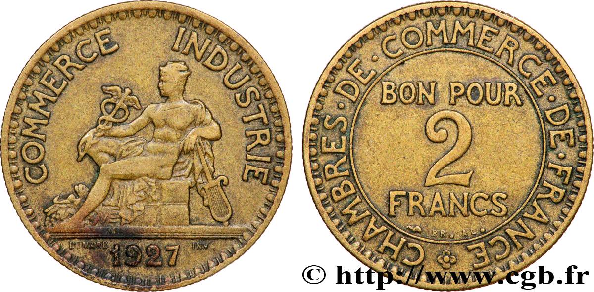 2 francs Chambres de Commerce 1927  F.267/9 TB+ 