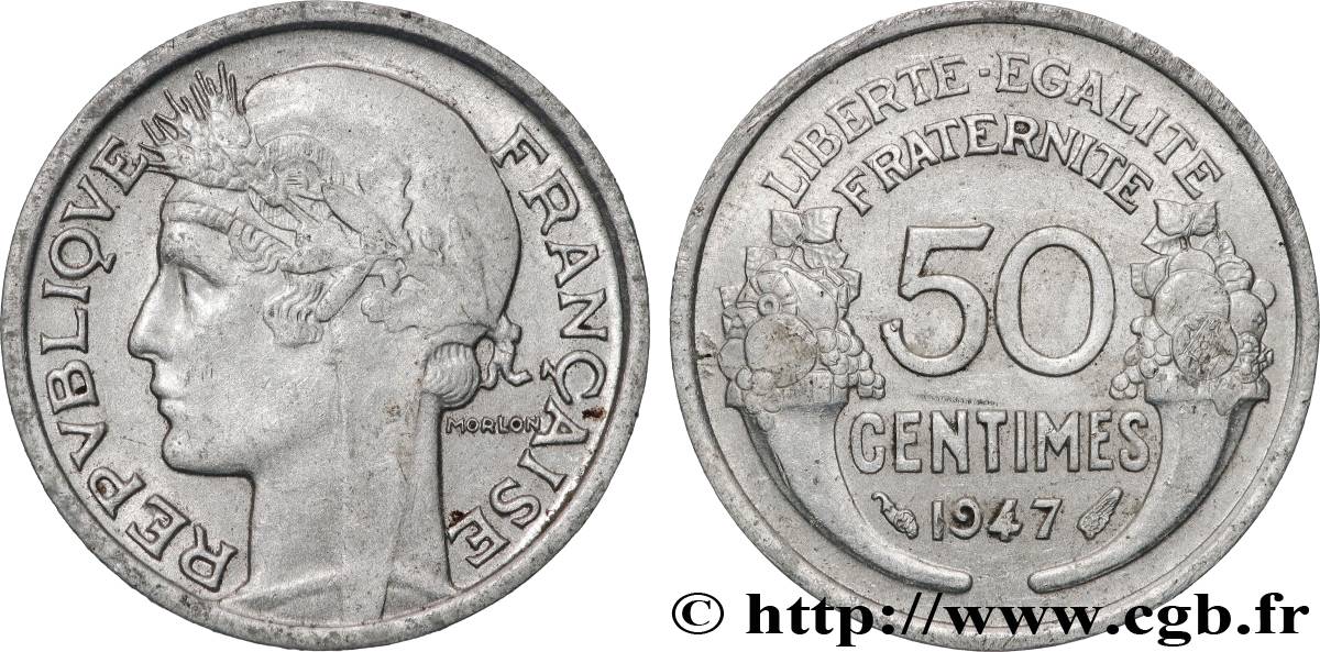50 centimes Morlon, légère 1947  F.194/10 SPL+ 
