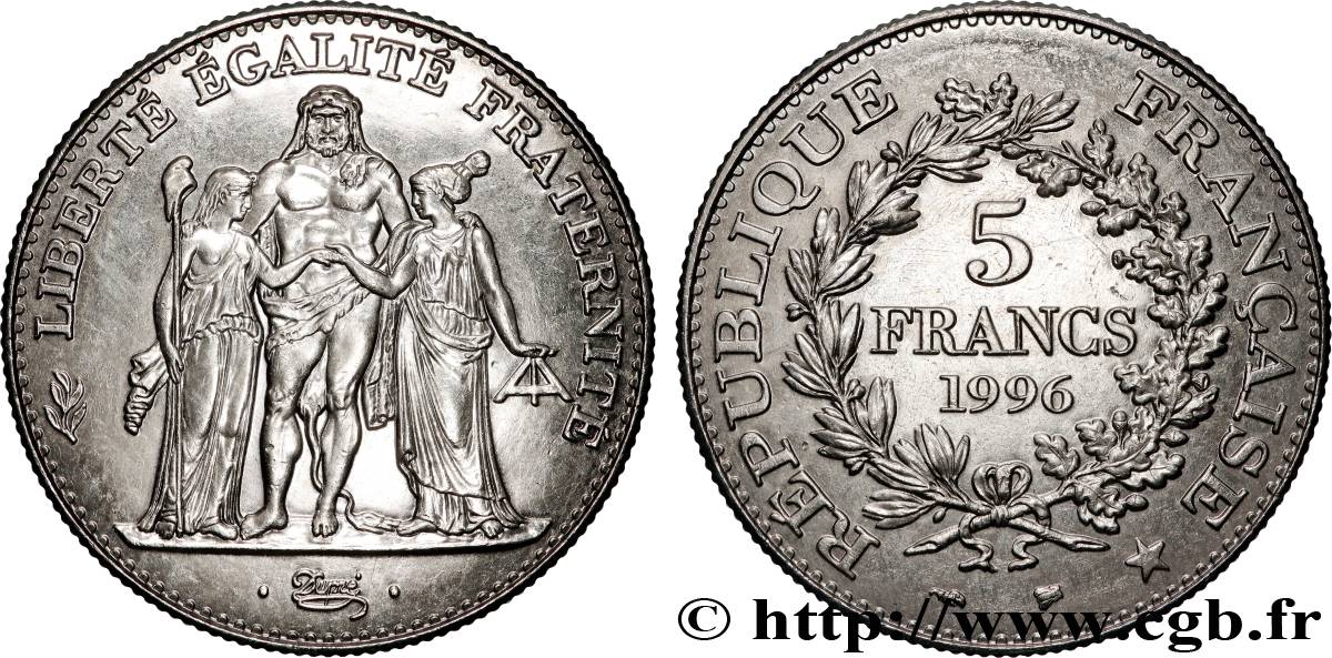 5 francs Hercule de Dupré 1996  F.346/2 MS 
