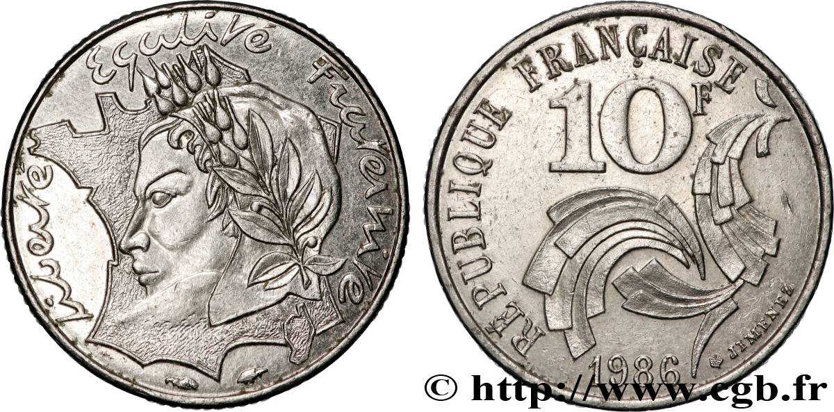 10 francs Jimenez 1986  F.373/2 SUP+ 
