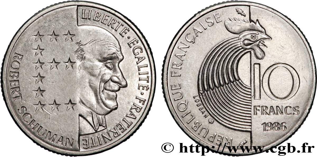 10 francs Robert Schuman 1986 Pessac F.374/2 SPL 