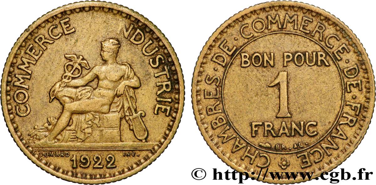 1 franc Chambres de Commerce 1922 Paris F.218/4 TTB+ 