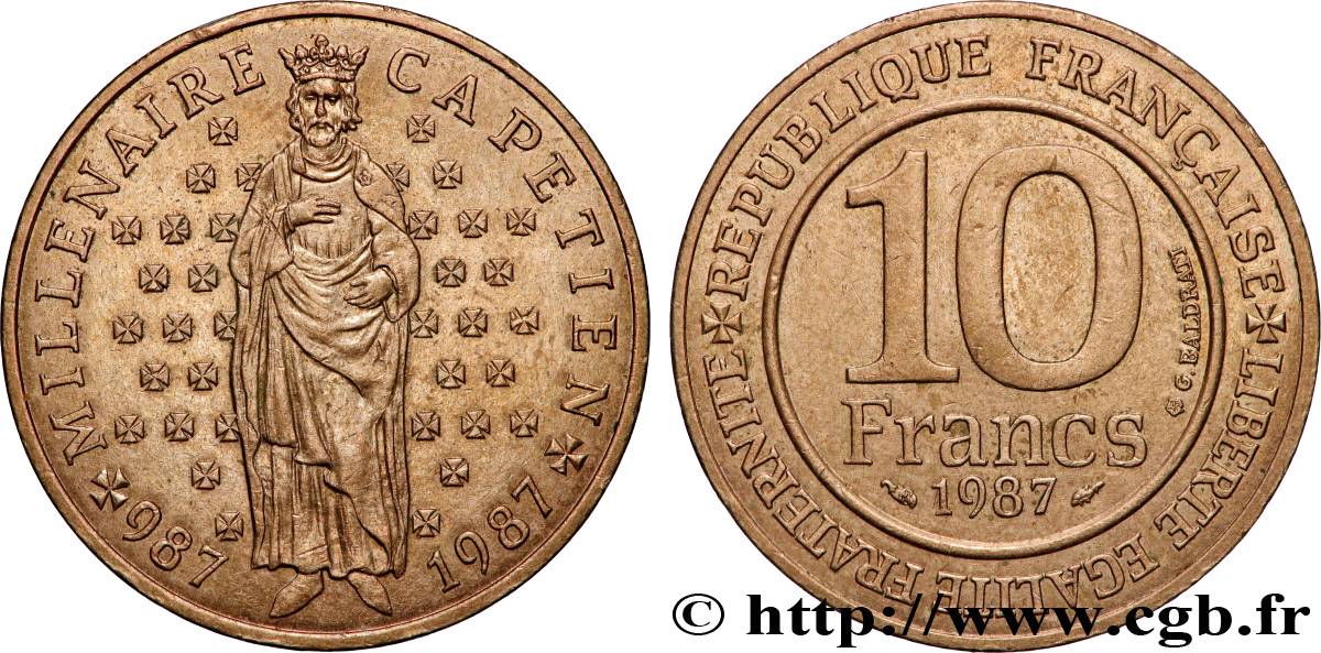 10 francs Millénaire Capétien 1987  F.371/2 MS 