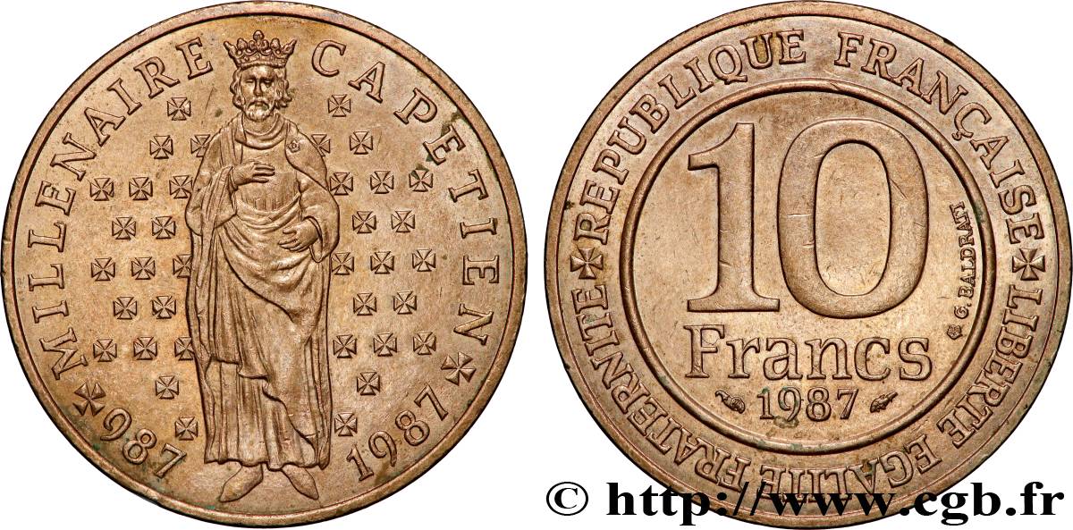 10 francs Millénaire Capétien 1987  F.371/2 MS 