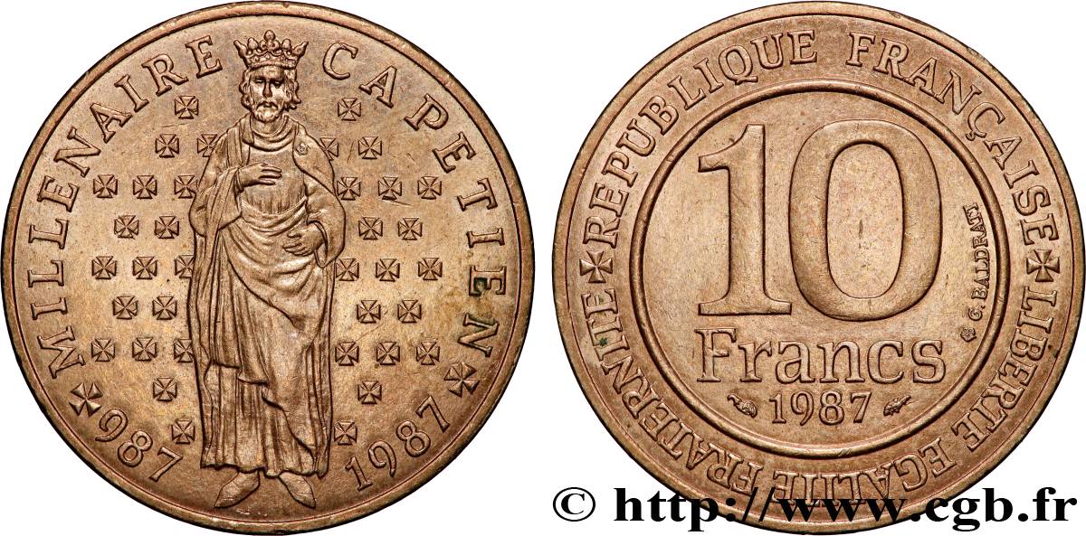 10 francs Millénaire Capétien 1987  F.371/2 MS 