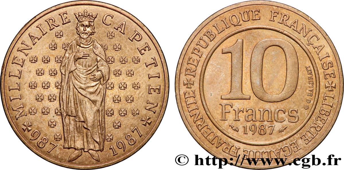 10 francs Millénaire Capétien 1987  F.371/2 SPL 