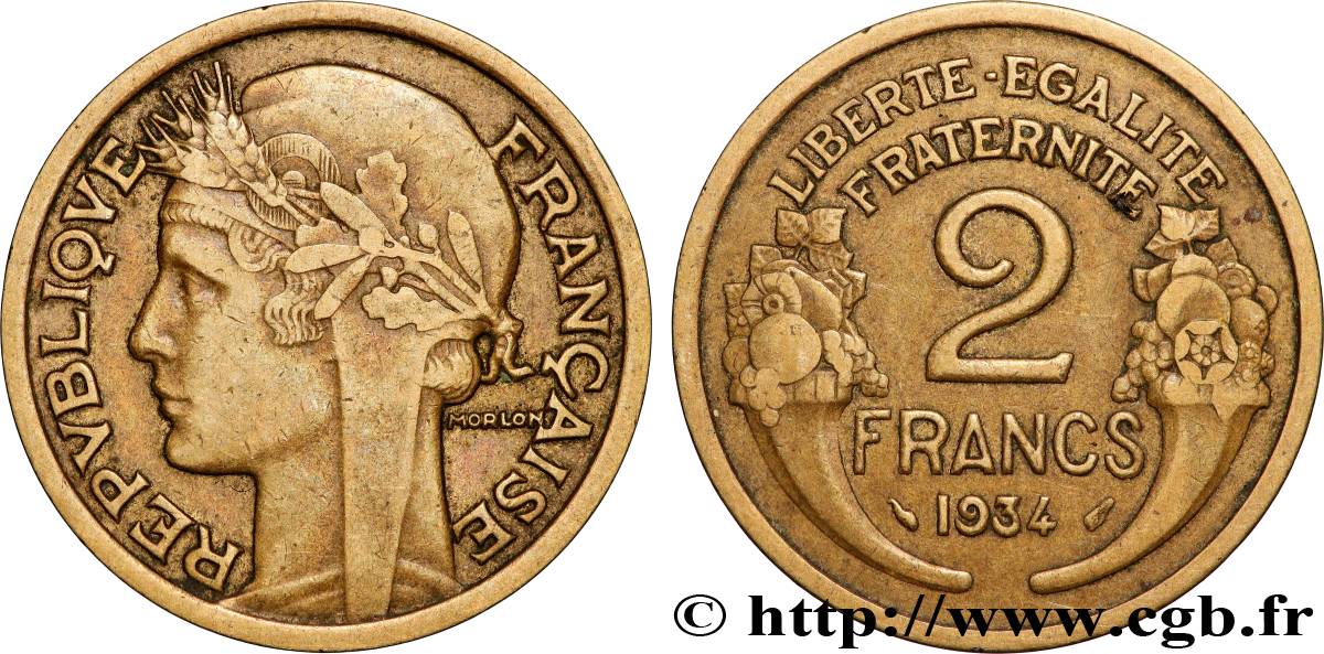 2 francs Morlon 1934  F.268/7 TB+ 