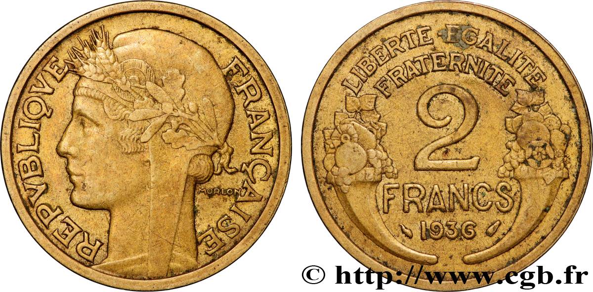 2 francs Morlon 1936  F.268/9 fVZ 