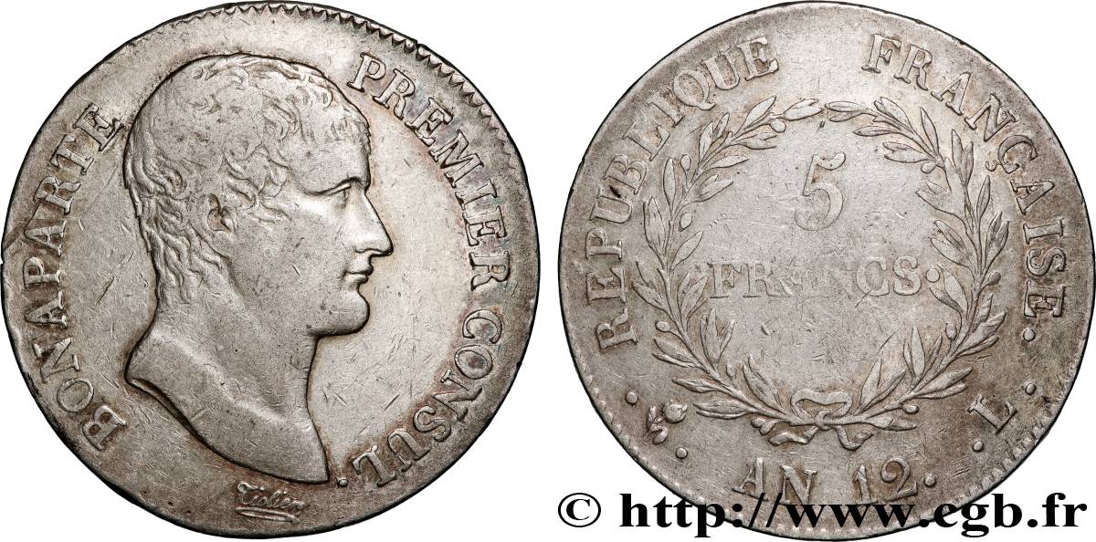5 francs Bonaparte Premier Consul 1804 Bayonne F.301/18 TB 