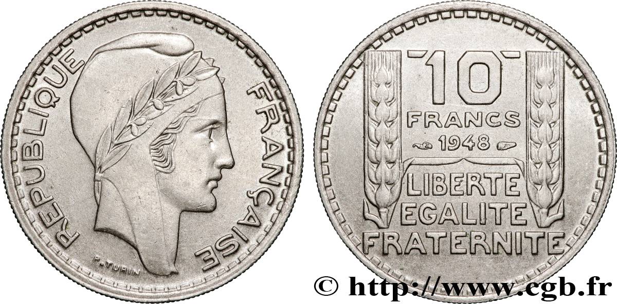 10 francs Turin, petite tête 1948  F.362/3 MS 