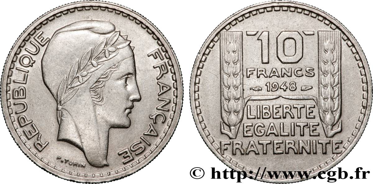 10 francs Turin, petite tête 1948  F.362/3 SPL+ 