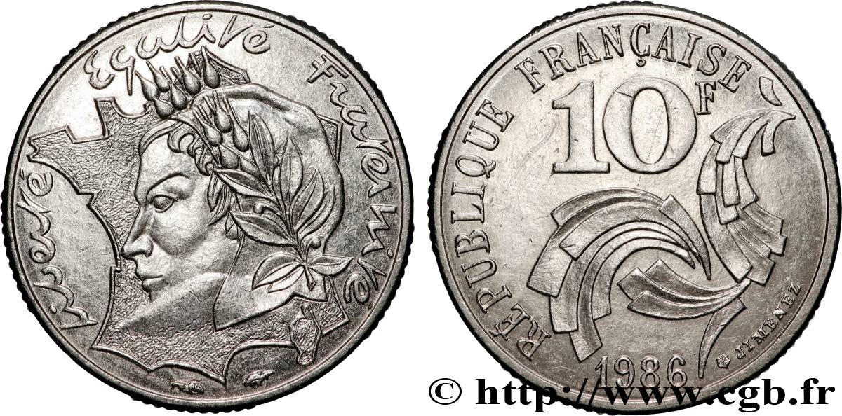 10 francs Jimenez 1986  F.373/2 SUP+ 
