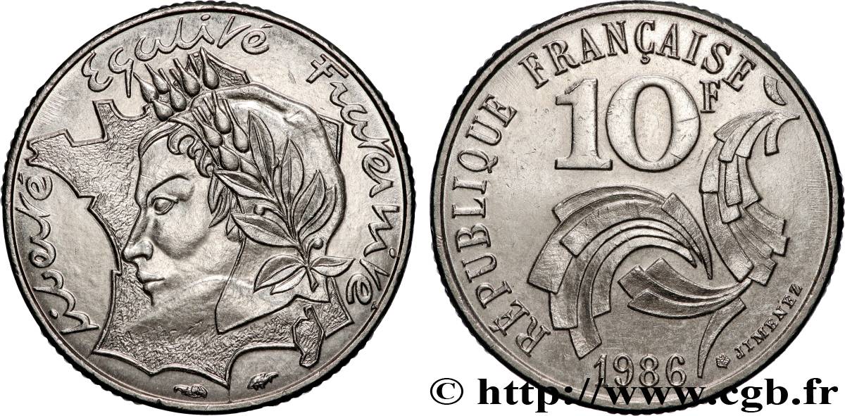 10 francs Jimenez 1986  F.373/2 SUP+ 