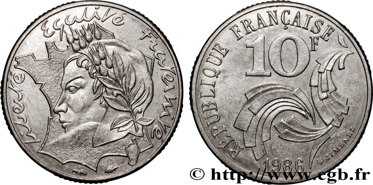 10 francs Jimenez 1986  F.373/2 SUP+ 