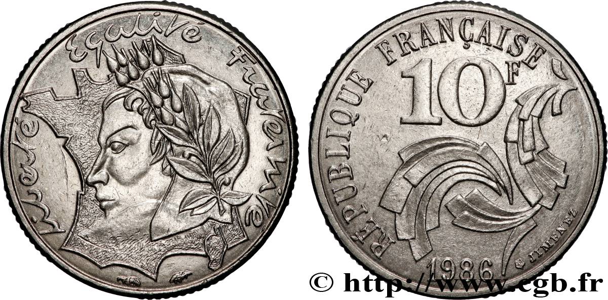 10 francs Jimenez 1986  F.373/3 AU 