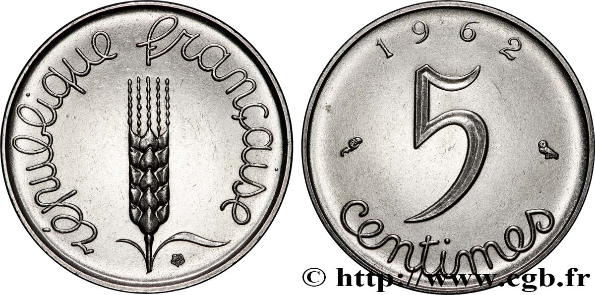 5 centimes Épi 1962  F.124/4 VZ 