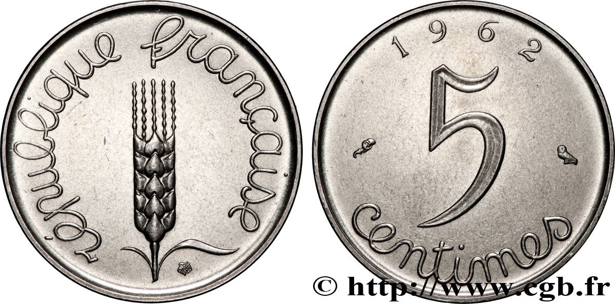 5 centimes Épi 1962  F.124/4 SPL 