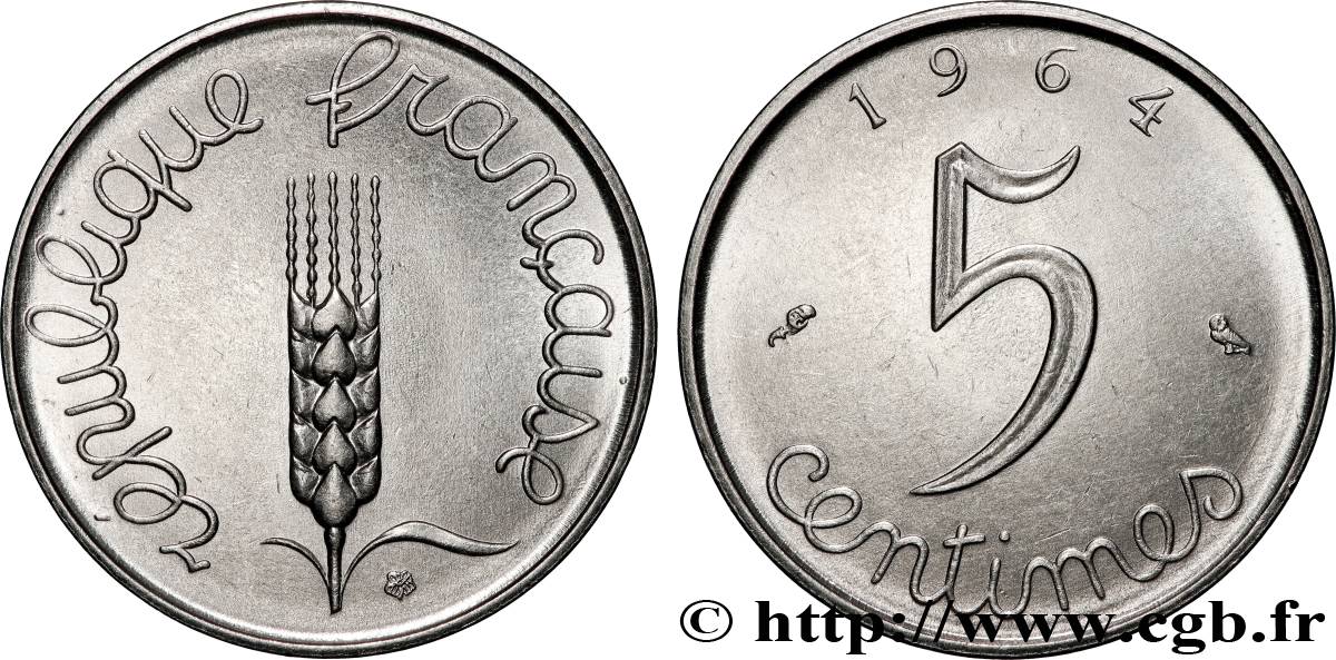 5 centimes Épi 1964  F.124/6 SUP+ 