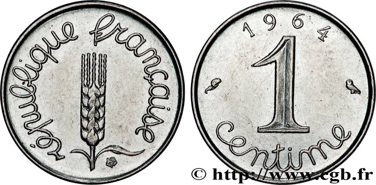 1 centime Épi, avec rebord 1964 Paris F.106/9 TTB 