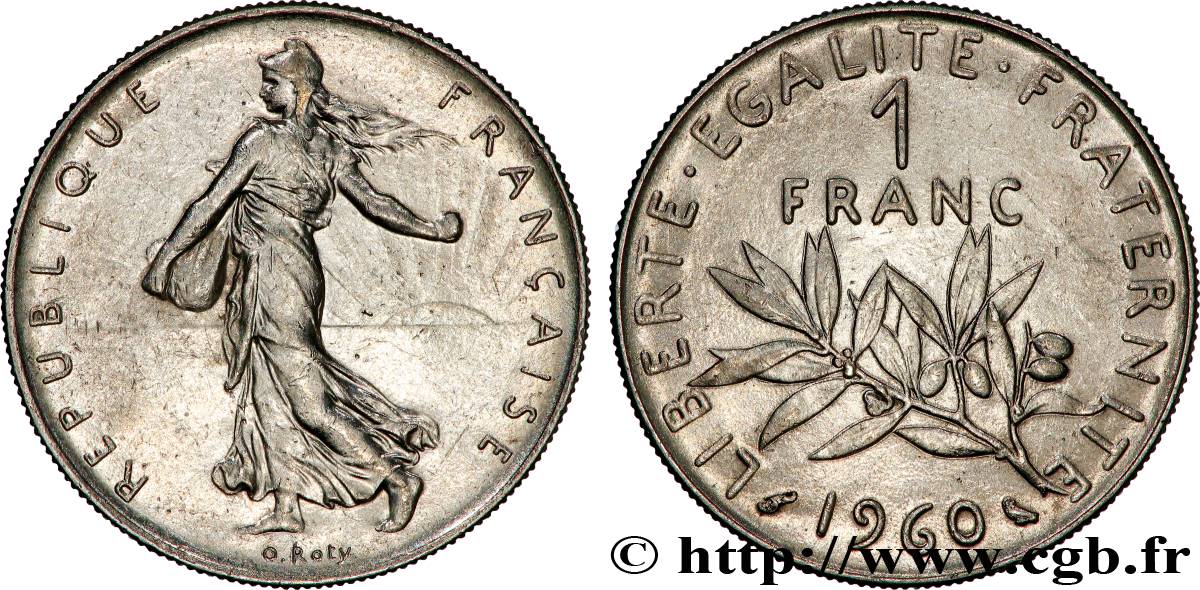 1 franc Semeuse, nickel 1960 Paris F.226/4 SUP+ 