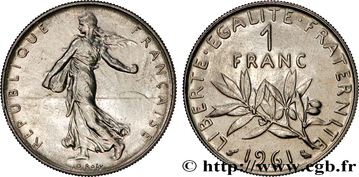 1 franc Semeuse, nickel 1961 Paris F.226/6 SUP 