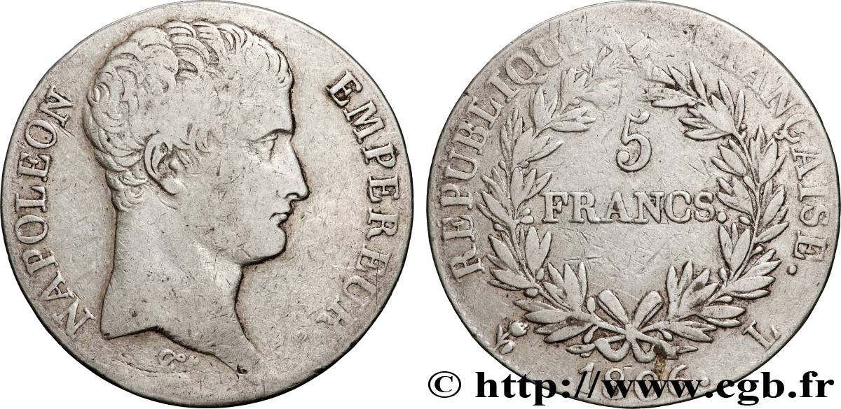 5 francs Napoléon Empereur, Calendrier grégorien 1806 Bayonne F.304/7 MB 