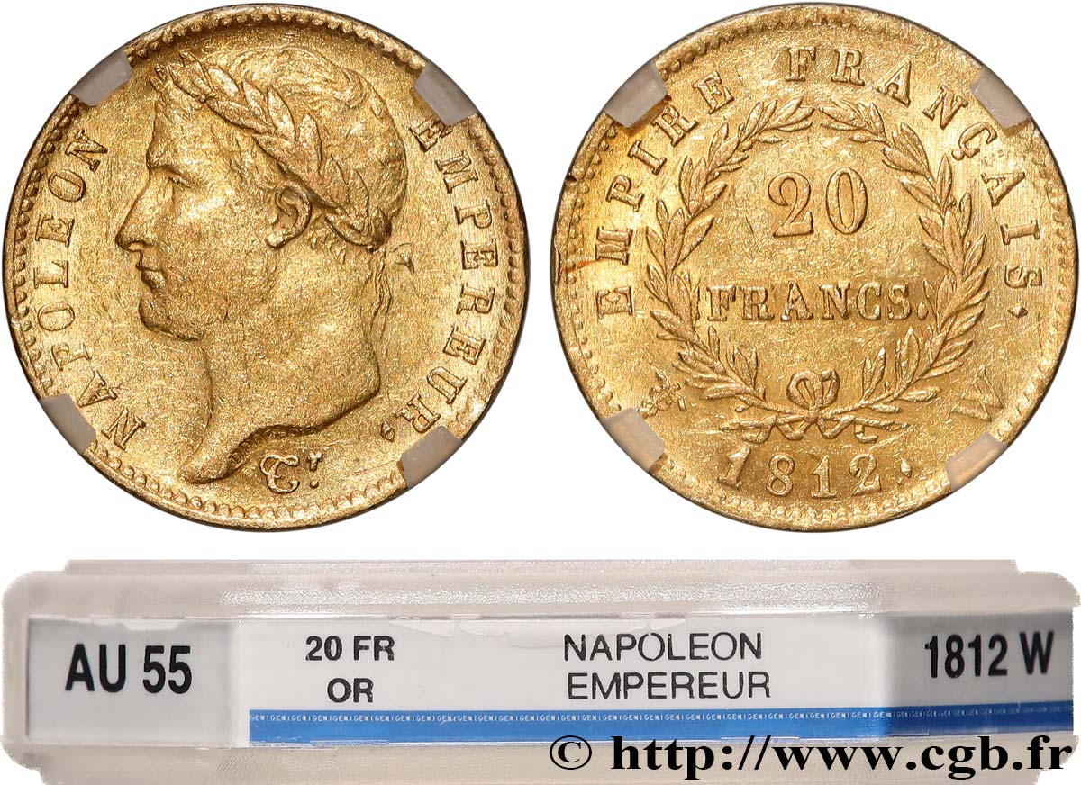 20 francs or Napoléon tête laurée, Empire français 1812 Lille F.516/29 SUP55 GENI