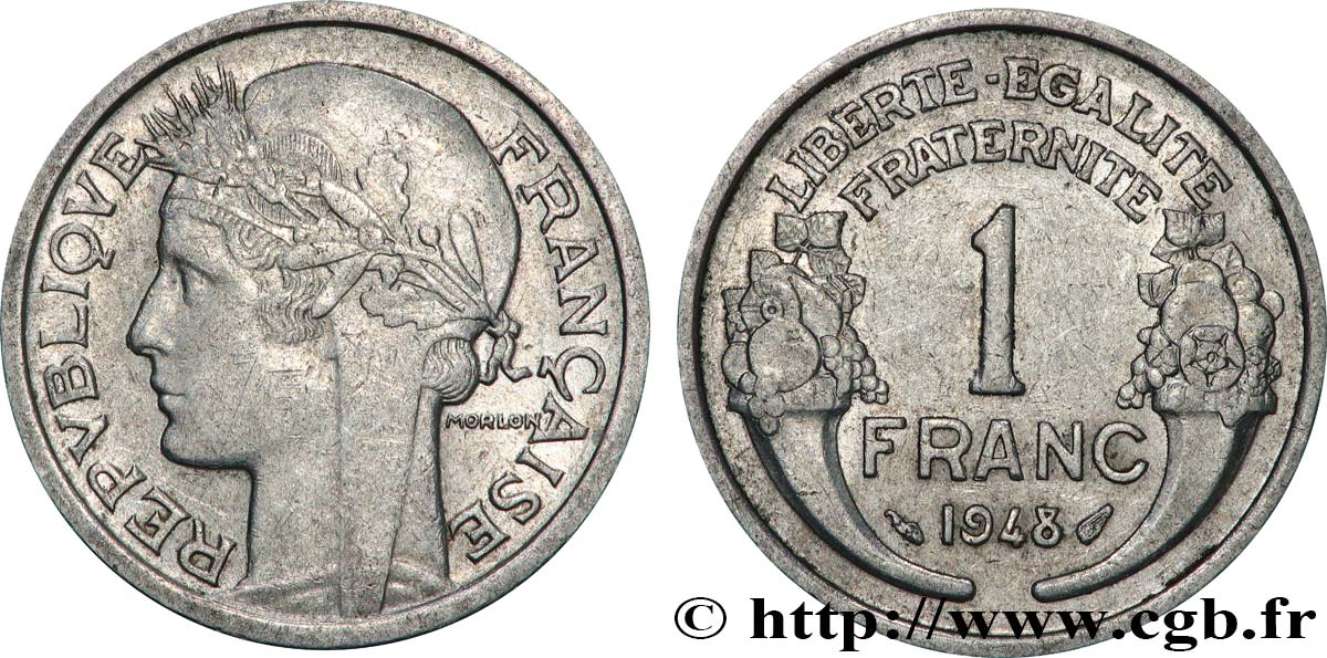 1 franc Morlon, légère 1948  F.221/13 SUP+ 