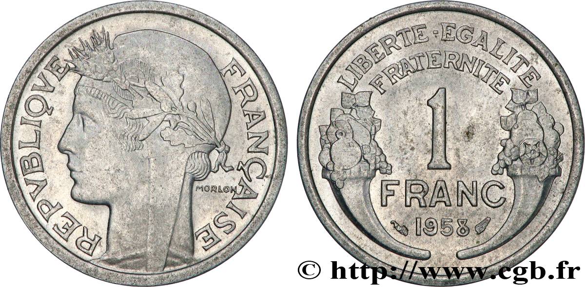 1 franc Morlon, légère 1958  F.221/21 SPL+ 