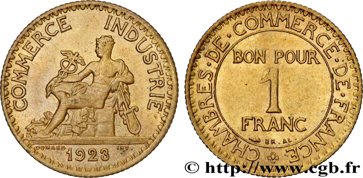 1 franc Chambres de Commerce 1923 Paris F.218/5 AU 