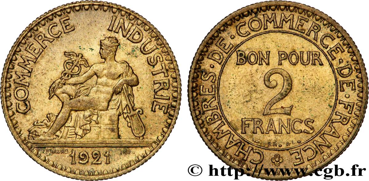 2 francs Chambres de Commerce 1921  F.267/3 SUP 