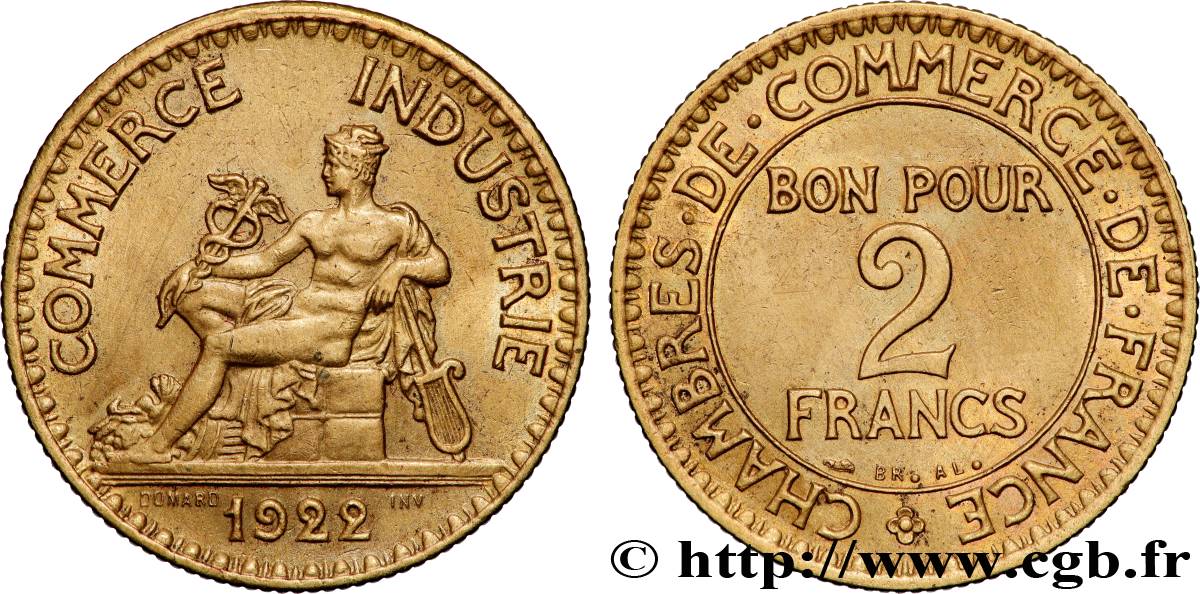 2 francs Chambres de Commerce 1922  F.267/4 TTB+ 