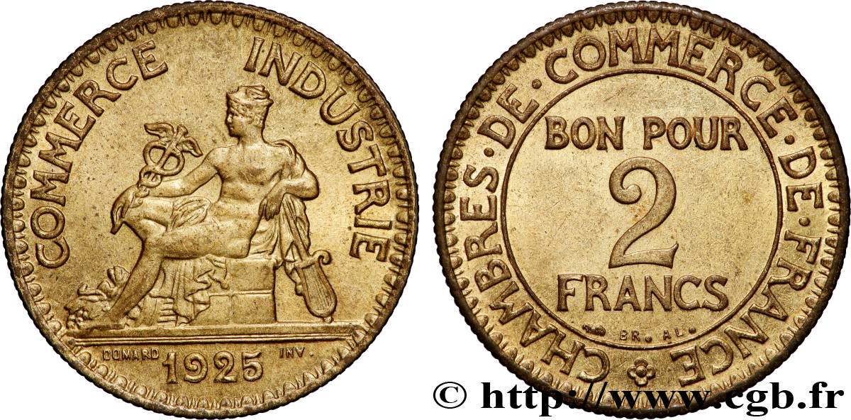 2 francs Chambres de Commerce 1925  F.267/7 AU 