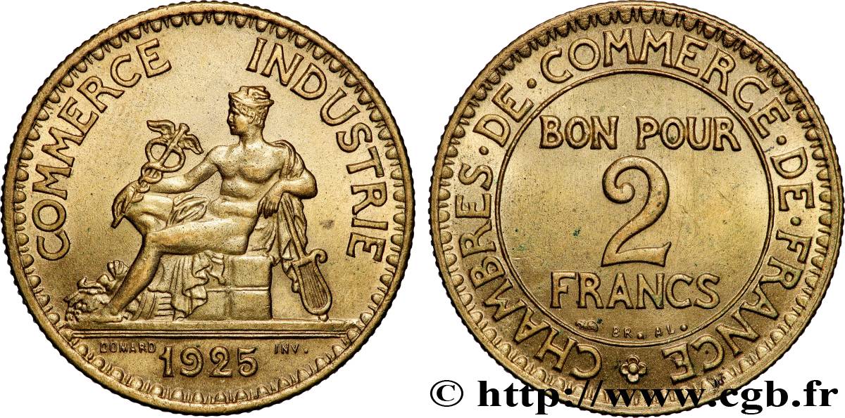 2 francs Chambres de Commerce 1925  F.267/7 AU 