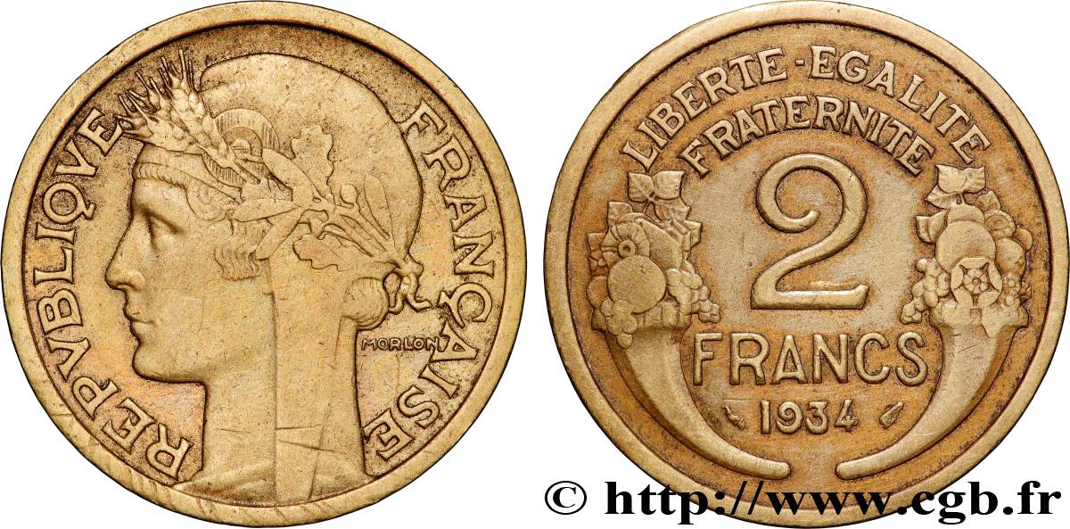 2 francs Morlon 1934  F.268/7 VF 