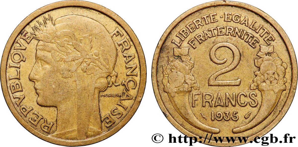2 francs Morlon 1935  F.268/8 XF 