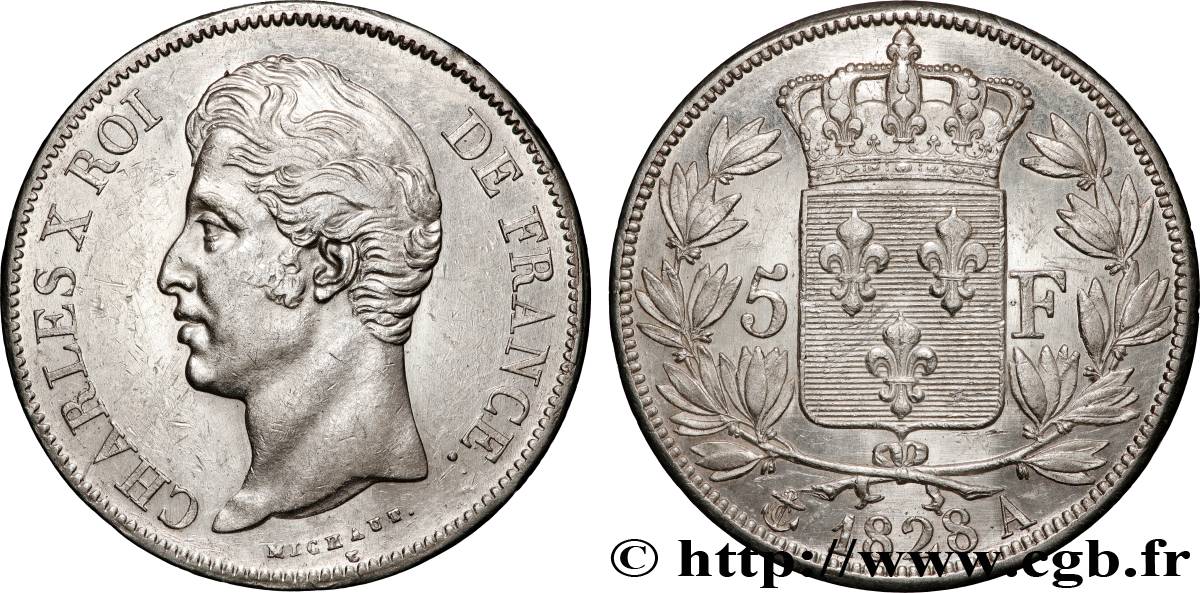 5 francs Charles X, 2e type 1828 Paris F.311/14 TTB+ 