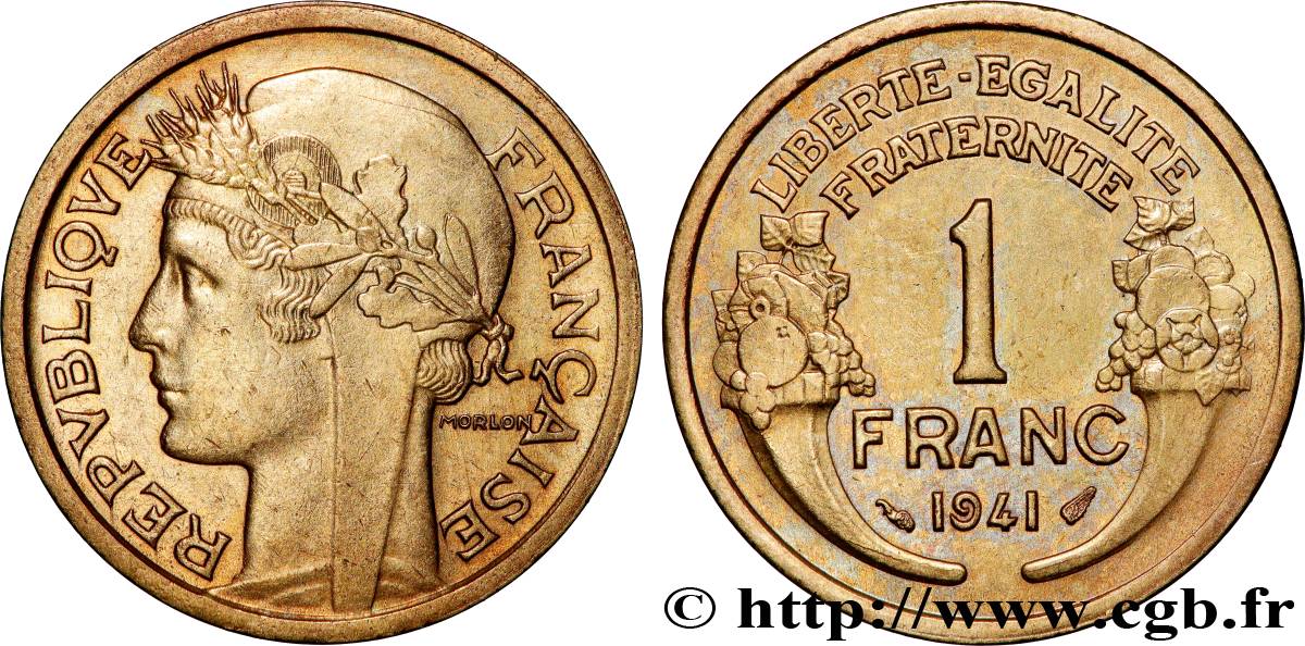 1 franc Morlon 1941 Paris F.219/12 SUP+ 