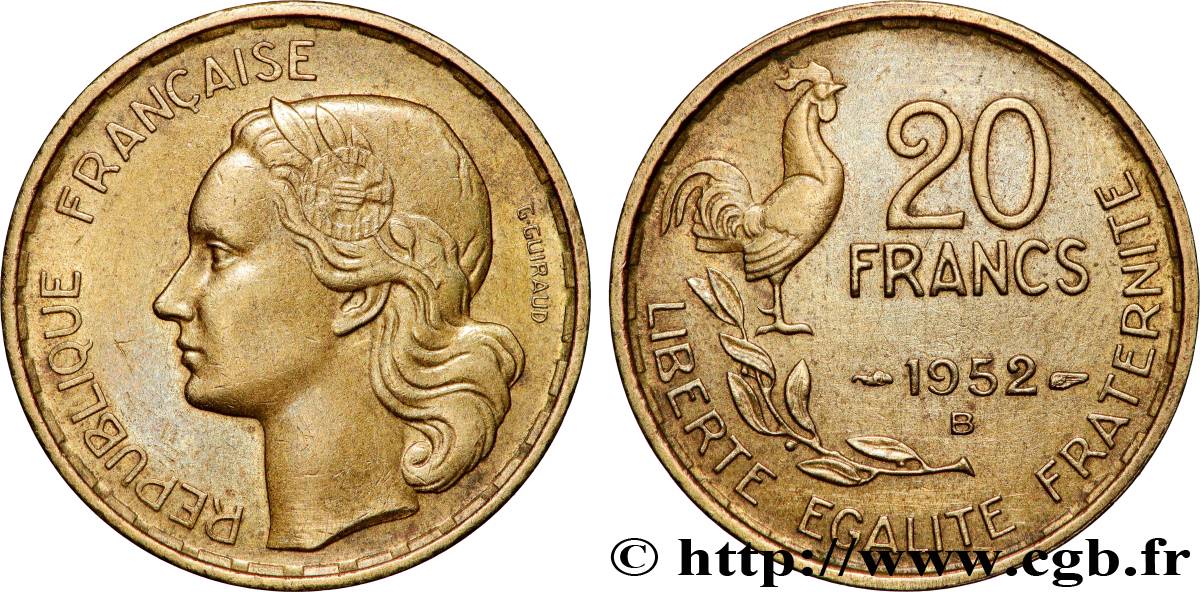20 francs G. Guiraud 1952 Beaumont-Le-Roger F.402/10 AU 