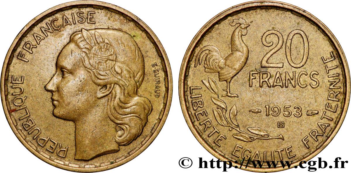 20 francs G. Guiraud 1953 Beaumont-Le-Roger F.402/12 AU 